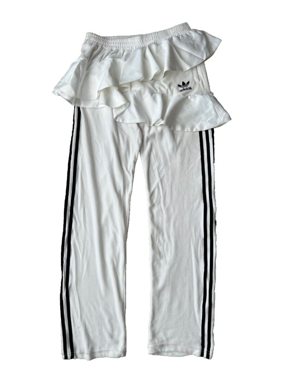 Adidas x J KOO FT9891 Ruffled Velour Track Pants White ( S ) - Picture 3 of 8